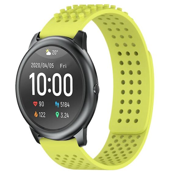 Per Xiaomi Haylou RT LS05S cinturino in silicone traspirante con punti 3D con fori da 22 mm (verde lime)