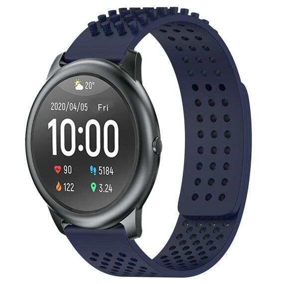 Per Xiaomi Haylou RT LS05S cinturino in silicone traspirante con punti 3D con fori da 22 mm (blu notte)