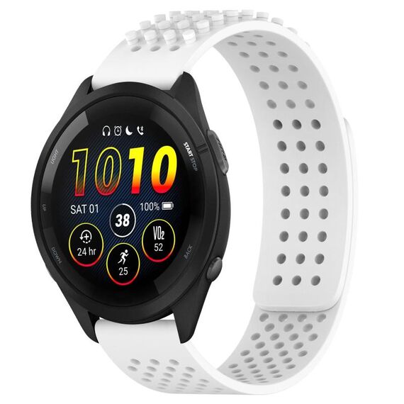 Per cinturino in silicone traspirante con punti 3D Garmin Forerunner 265 fori da 22 mm (bianco)