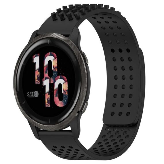 Per cinturino in silicone traspirante con punti 3D Garmin Venu 2 da 22 mm (nero)