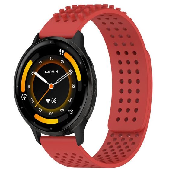 Per cinturino in silicone traspirante con punti 3D Garmin Venu 3, fori da 22 mm (rosso)