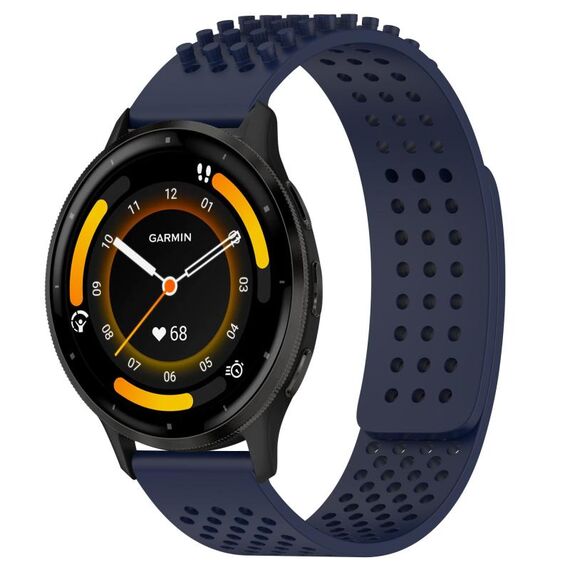 Per cinturino in silicone traspirante con punti 3D Garmin Venu 3, fori da 22 mm (blu notte)