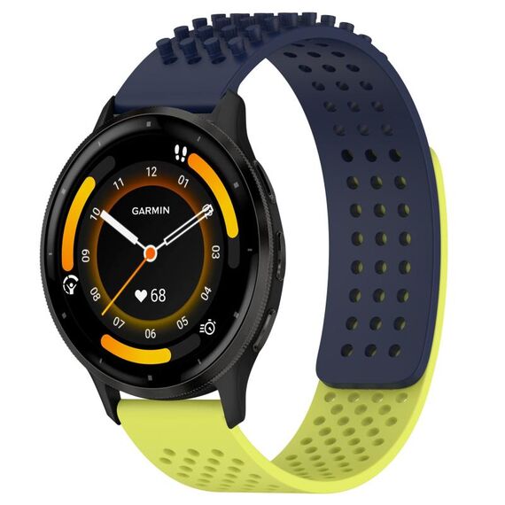 Per cinturino in silicone traspirante con punti 3D Garmin Venu 3 da 22 mm (blu notte + verde lime)