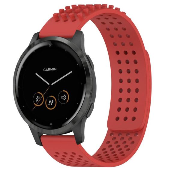 Per cinturino in silicone traspirante con punti 3D Garmin Vivoactive 4 fori da 22 mm (rosso)