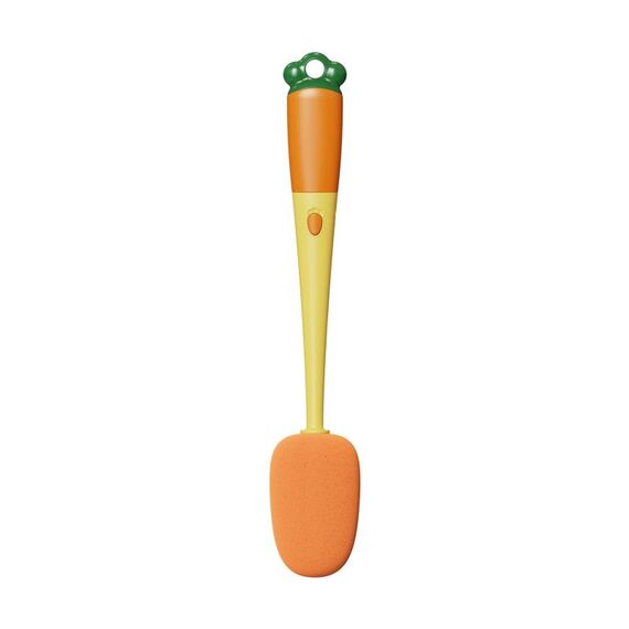 Spazzola per il lavaggio della tazza multifunzionale per uso domestico con manico lungo Spazzola per la pulizia 3 in 1 a forma di carota (giallo)