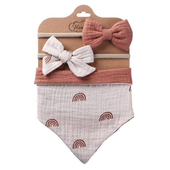 Asciugamano 3 in 1 per bambini che sbava, set di bavaglini impermeabili con fascia per capelli triangolare stampata su entrambi i lati in cotone, stile: DP069-6