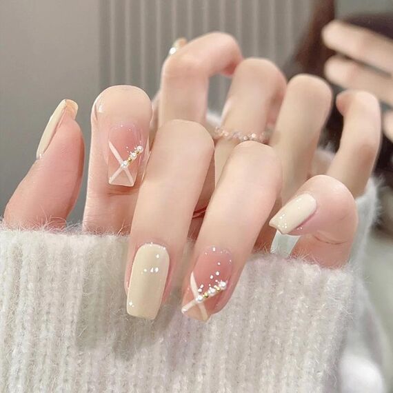 24 toppe rifinite con colla gelatina per unghie fatte a mano con glitter per unghie, colore: BY1052 (borsa degli attrezzi da indossare)