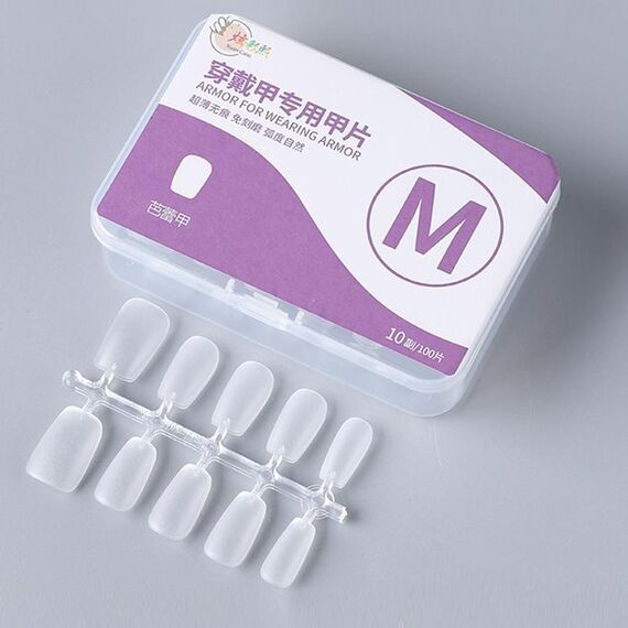 10 paia di compresse per manicure indossabili codificate smerigliate da 100 pezzi/scatola, forma: Unghie da balletto M