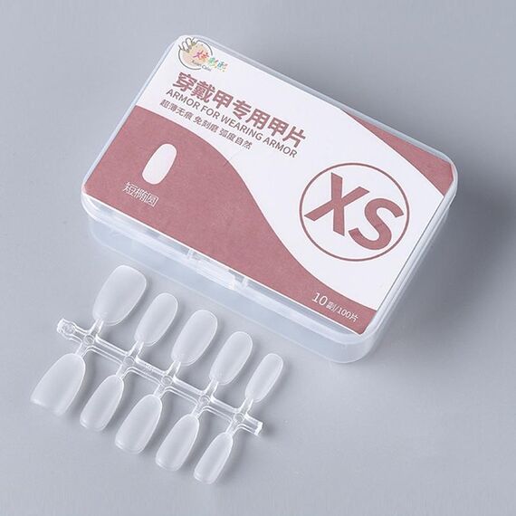 10 paia di compresse per manicure indossabili codificate smerigliate da 100 pezzi/scatola, forma: ellisse corta XS