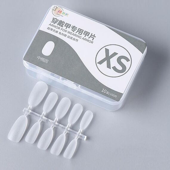 10 paia di compresse per manicure indossabili codificate smerigliate da 100 pezzi/scatola, forma: ovale medio XS