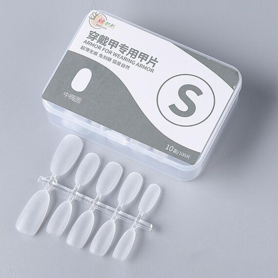 10 paia di compresse per manicure indossabili codificate smerigliate da 100 pezzi/scatola, forma: ovale medio S