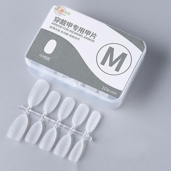 10 paia di compresse per manicure indossabili codificate smerigliate da 100 pezzi/scatola, forma: ovale medio M