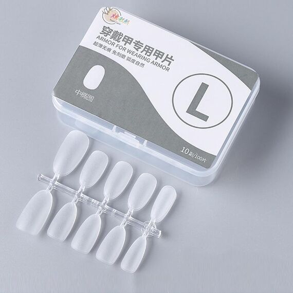 10 paia di compresse per manicure indossabili codificate smerigliate da 100 pezzi/scatola, forma: ovale medio L