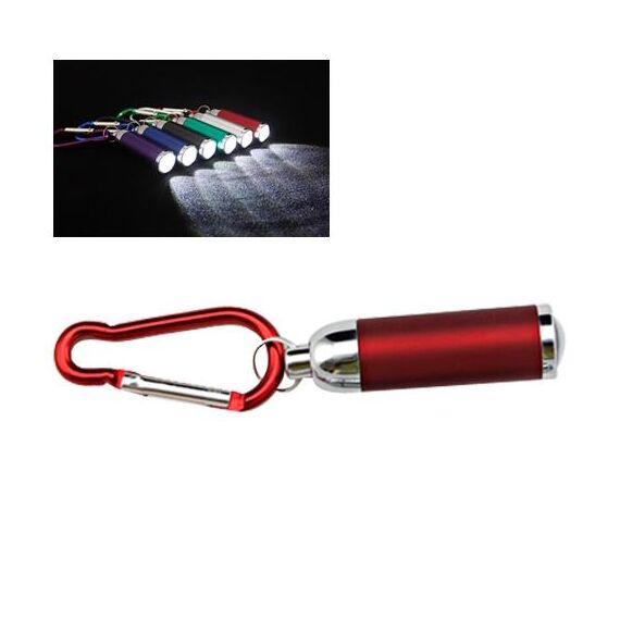 Torcia Mini LED a fuoco variabile, con fibbia portachiavi a moschettone (consegna a colori casuali)