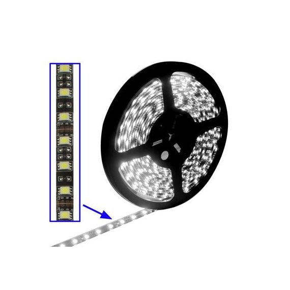 Luce in corda impermeabile epossidica, lunghezza: 5 m, Luce bianca 5050 LED SMD, 60 LED / m