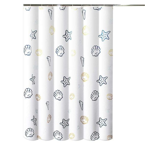 Tenda da doccia in poliestere Sea World 100x180 cm, tessuto impermeabile per tenda da doccia per bagno ispessito con ganci