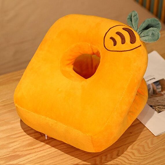 Cuscino per pisolino fronte-retro per studenti, artefatto per pisolino per ufficio, cuscino per dormire per ragazze, stile: L Carota