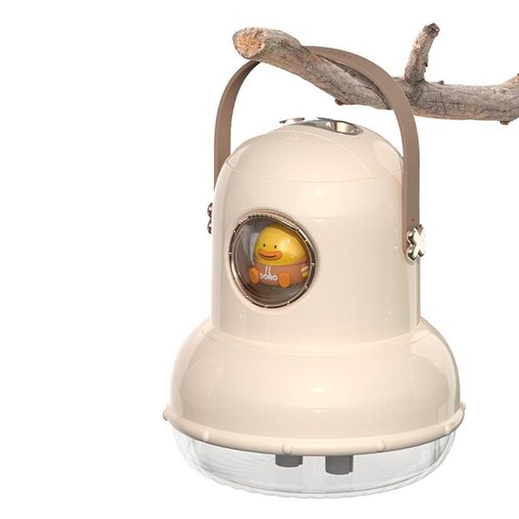 ICARER FAMILY IF-JS01 Umidificatore a doppio spray con luce notturna da tavolo con ricarica USB, Colore: Beige (Bambola)