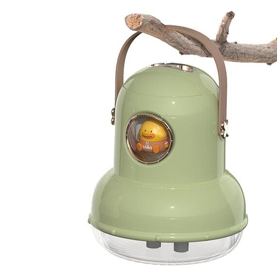 ICARER FAMILY IF-JS01 Umidificatore a doppio spray con luce notturna da tavolo con ricarica USB, Colore: verde (bambola)