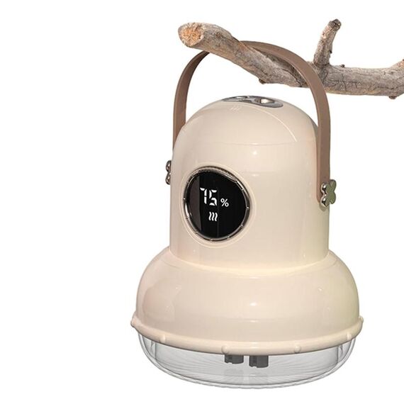 ICARER FAMILY IF-JS01 Umidificatore a doppio spray con luce notturna da tavolo con ricarica USB, Colore: Beige (Digitale)