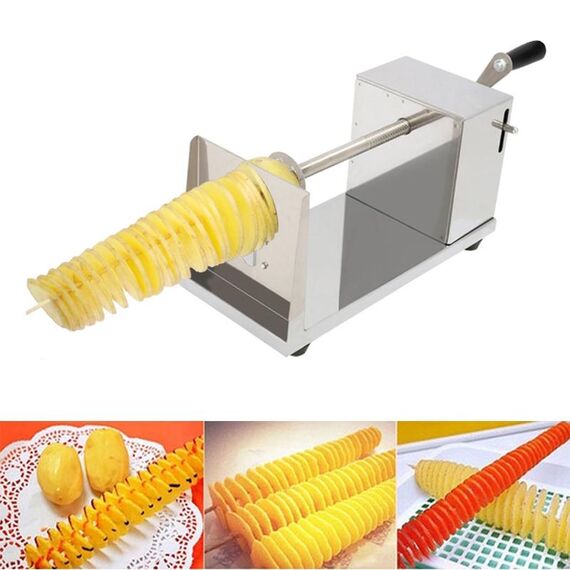 Taglierina per affettatrice a spirale manuale in acciaio inossidabile con torre tornado a mano