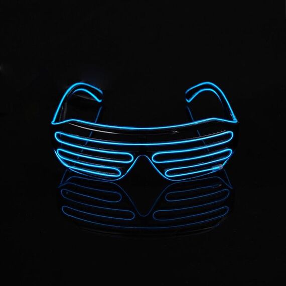 Spettacolo di danza fluorescente Occhiali luminescenti LED Occhiali lampeggianti EL con otturatore a due colori, tipo standard, consegna a colori casuali