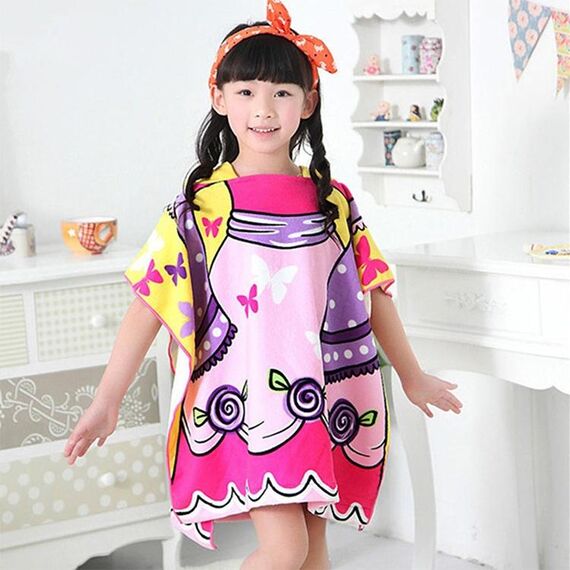 Asciugamano da spiaggia per bambini Mantello con cappuccio Kids Boy Girl Asciugamano da bagno per neonati Accappatoio assorbente Abbigliamento da bagno, Dimensioni: 60 x 120 cm, Adatto per altezza 1,2 mo meno