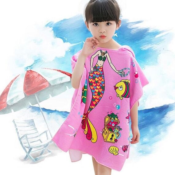 Asciugamano da spiaggia per bambini Mantello con cappuccio Kids Boy Girl Asciugamano da bagno per neonati Accappatoio assorbente Abbigliamento da bagno, Dimensioni: 60 x 120 cm, Adatto per altezza 1,2 mo meno