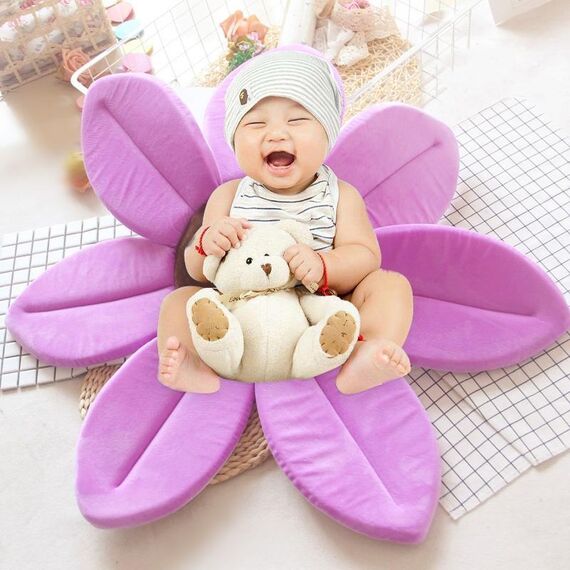 Tappetino da bagno pieghevole per vasca da bagno lavello fiorito fiore di loto per neonato, dimensioni: 80 cm x 80 cm x 5 cm (viola)
