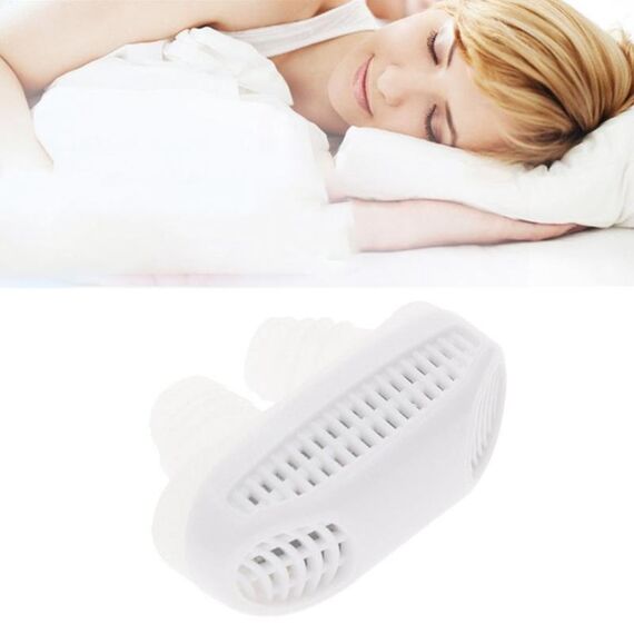 Purificatore d'aria anti russare in silicone ABS 2 in 1 (bianco)