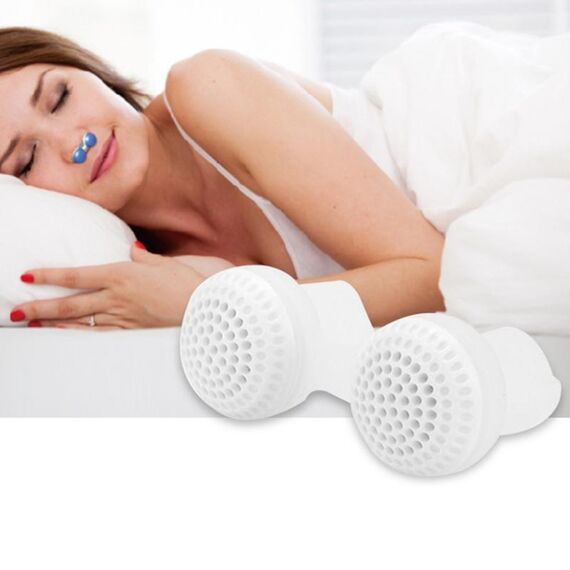 Purificatore d'aria anti russare in silicone ABS 2 in 1 2 pezzi (bianco)
