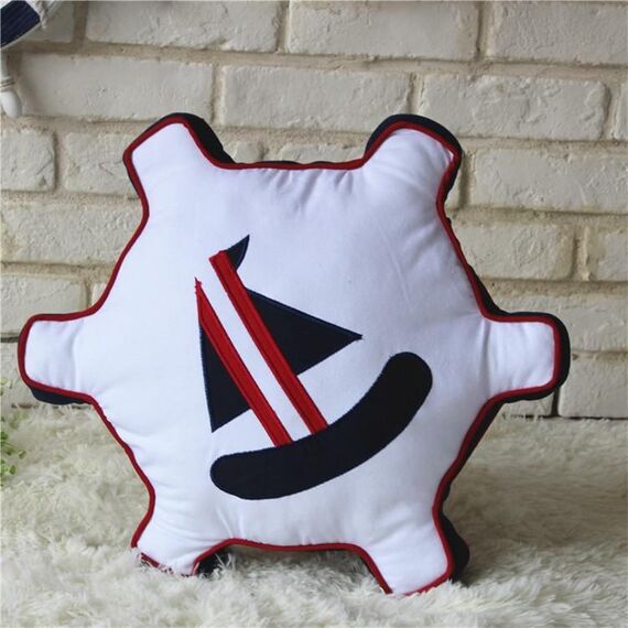 Cuscino in stile pirata con supporto per schienale letto cuscino con inserto per cuscino, dimensioni: 47 x 47 cm (bianco)