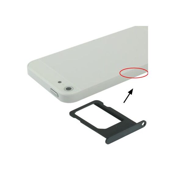 Supporto originale per vassoio per scheda SIM per iPhone 5 (nero)