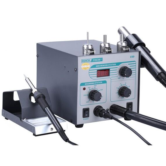 2 in 1 QUICK 706 W + 220 V 50 W Display digitale Pistola ad aria calda Temperatura costante antistatica Stazione dissaldante per saldatore senza piombo, spina AU