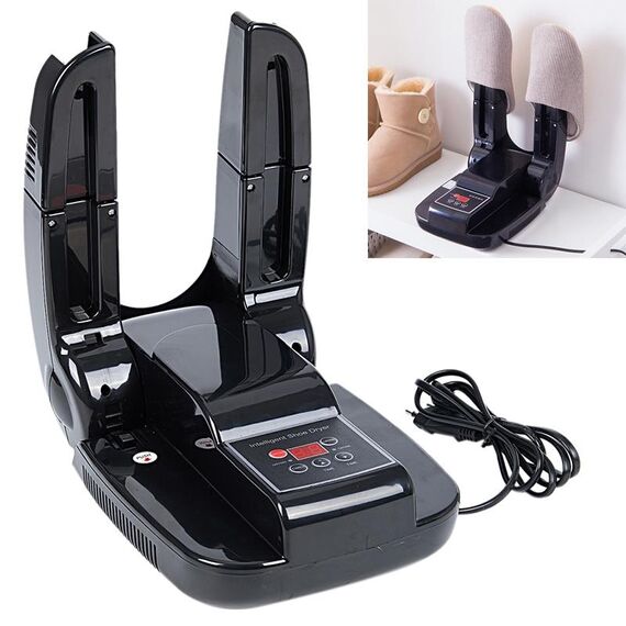 Elettrico intelligente asciuga scarpe sterilizzazione anione ozono disinfettante asciugatrice deodorizzazione telescopica regolabile, spina CN (nero)