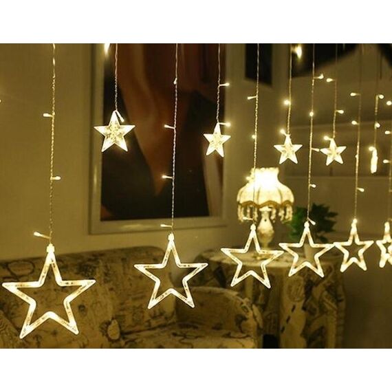 220 V EU Plug LED Star Light Luci natalizie Lampada decorativa per tende d'amore per interni / esterni per illuminazione per feste di matrimonio (bianco caldo)