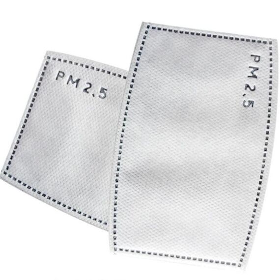 50 PCS 5 strati Filtro a carbone attivo PM2.5 Maschera anti-foschia per la bocca Filtro sostituibile per bambini