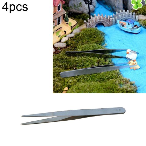 4 pz Strumento per la Pulizia delle Piante in Acciaio Inossidabile Pinzetta Dritta Strumento per la Pulizia delle Piante Strumenti per la Manutenzione dell'Acquario Pinzette per Piante Vive per Acquario Marino, Lunghezza: 12 cm