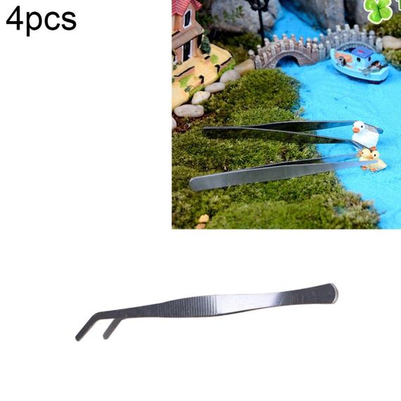 4 pz Strumento per la Pulizia delle Piante in Acciaio Inossidabile Pinzetta Storta Strumento per la Pulizia delle Piante Strumenti per la Manutenzione dell'Acquario Pinzette per Piante Vive per Acquario Marino, Lunghezza: 17 cm