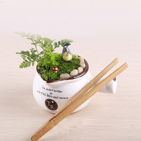 Pinzetta diritta in bambù Strumento per la pulizia delle piante Muschio Strumenti per la produzione di micro-paesaggi Pinzette per piante in bambù, Lunghezza: 18 cm