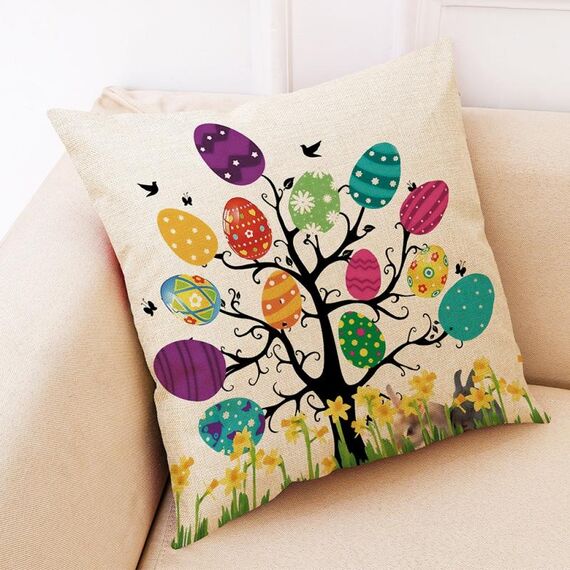 Cuscino per auto con motivo a uova di Pasqua, cuscino per divano, dimensioni: 45 x 45 cm