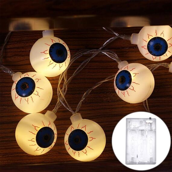 3m Ghost Eyes Design Serie di luci a LED per Halloween, 20 LED 3 batterie AA Box Operated Party Puntelli Decorazione fata Lampada da notte