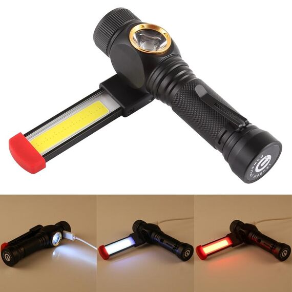 W550 10W 800LM Ricarica USB T6 + COB IPX6 Torcia a LED resistente all'acqua Lampada da lavoro con 5 modalità