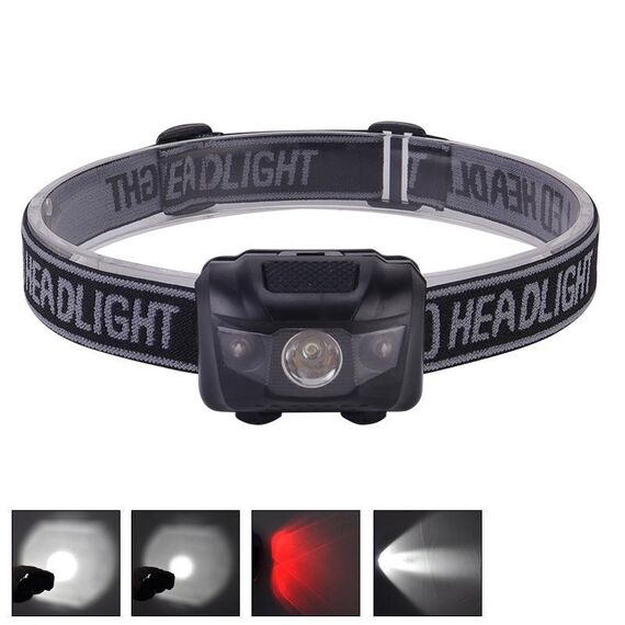 Lampada frontale a LED a luce bianca resistente all'acqua 3W, Mini luce da esterno 120LM per corsa / pesca / arrampicata