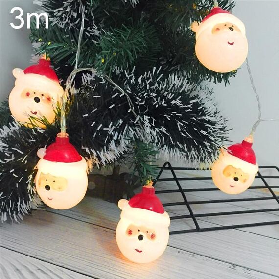 3m Santa Claus LED Holiday String Light, 20 LED USB Plug Warm Fairy Lampada decorativa per Natale, feste, camera da letto (bianco caldo)