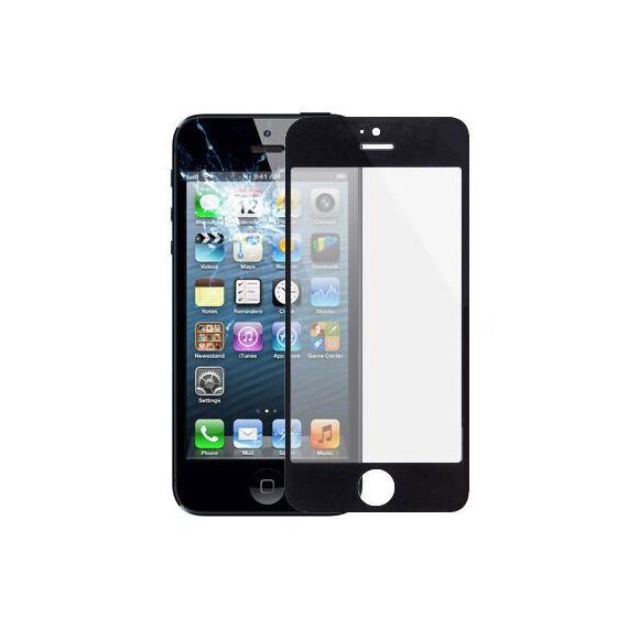 Lente esterna in vetro per schermo anteriore per iPhone 5 e 5S (nera)