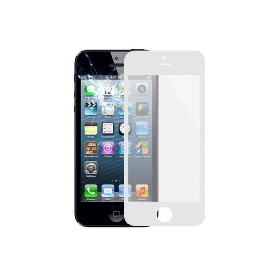 Lente esterna in vetro per schermo anteriore per iPhone 5 e 5S (bianca)