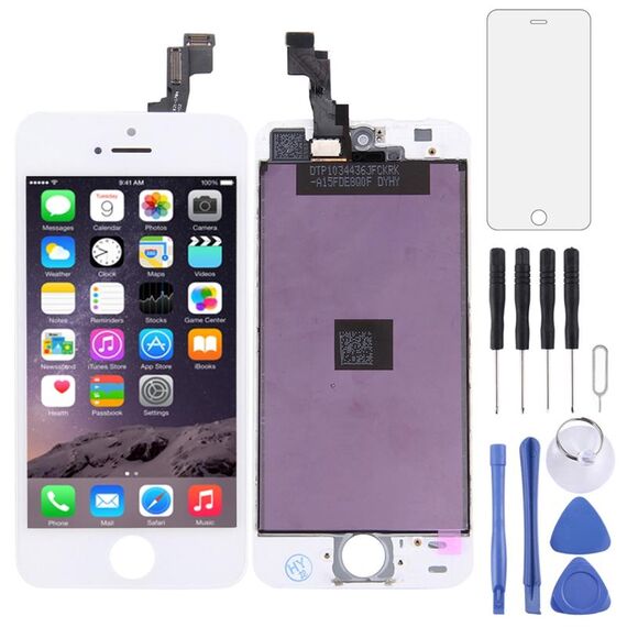 Schermo LCD TFT per iPhone 5S con assemblaggio completo di digitalizzatore (bianco)