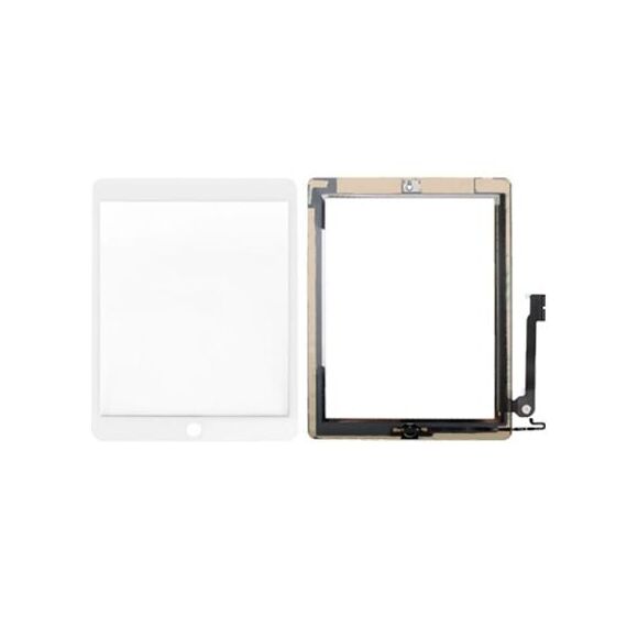 Pulsante controller + tasto home tasto cavo flessibile a membrana PCB + installazione pannello tattile pannello tattile adesivo per iPad 4 (bianco)