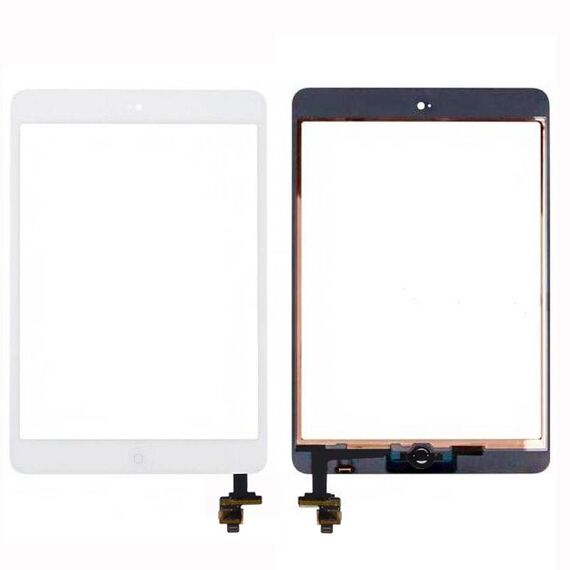 Touch Screen Digitizer Glass + IC Chip + Control Flex Assembly per iPad mini e iPad mini 2 (bianco)